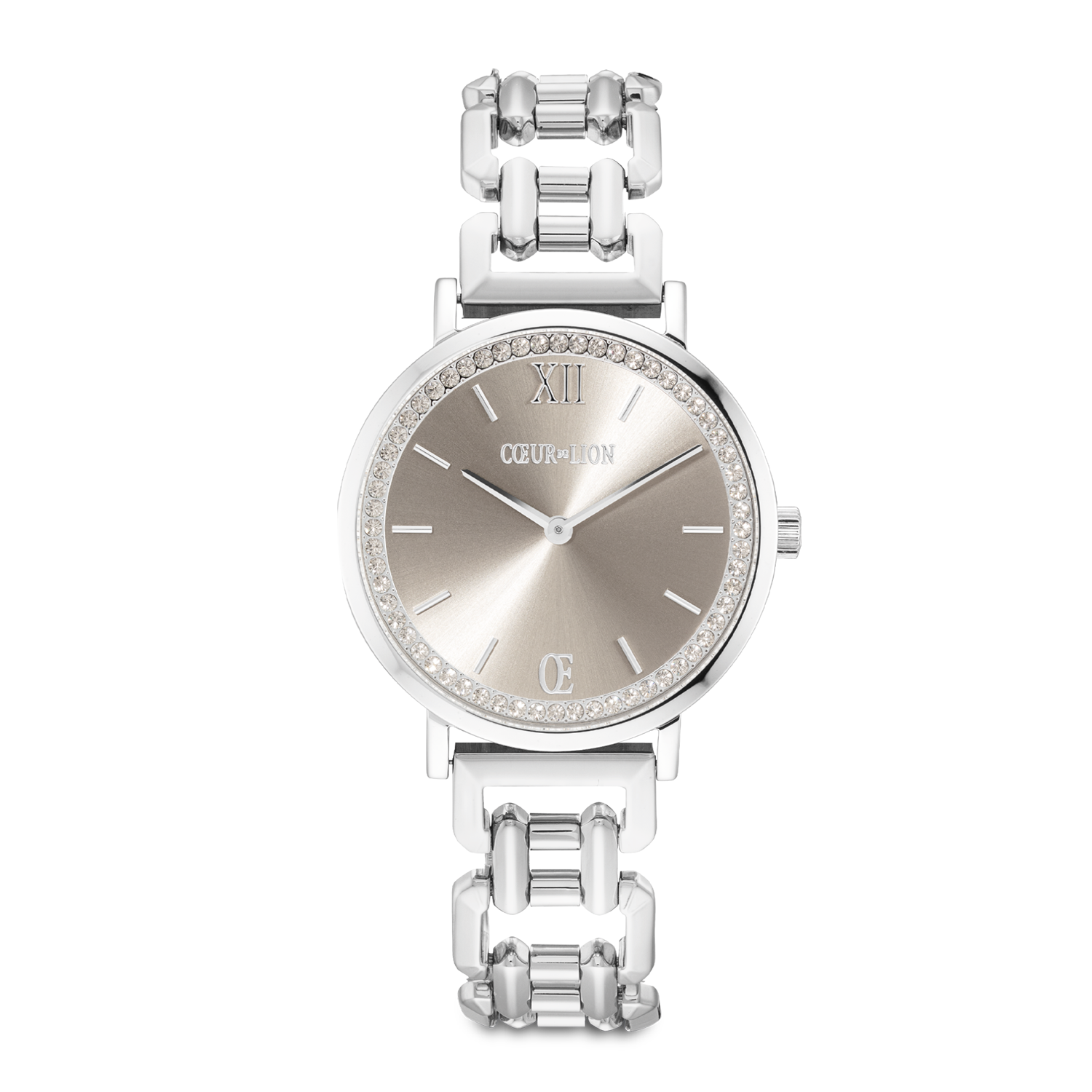 Orologio Rotondo Sparkling Graceful Greige Statement Argento