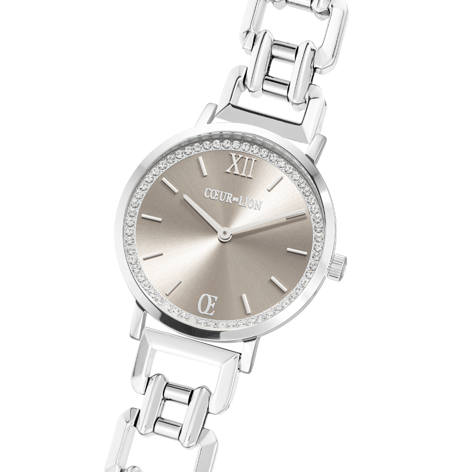 Orologio Rotondo Sparkling Graceful Greige Statement Argento