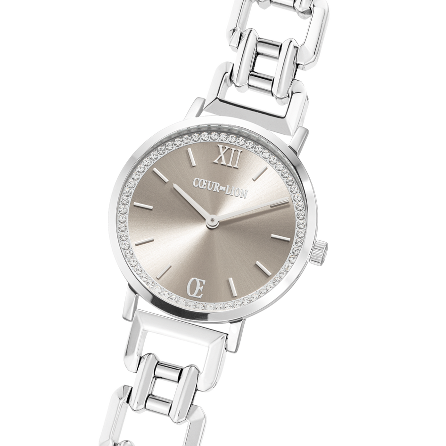 Orologio Rotondo Sparkling Graceful Greige Statement Argento