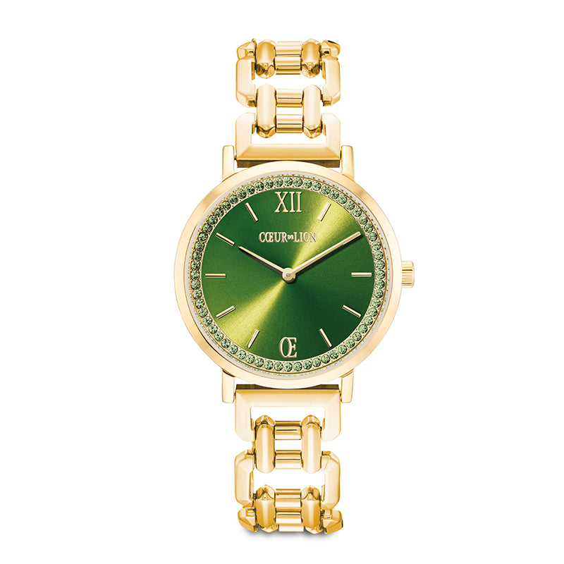 Orologio Rotondo Sparkling Fabulous Green Statement Oro