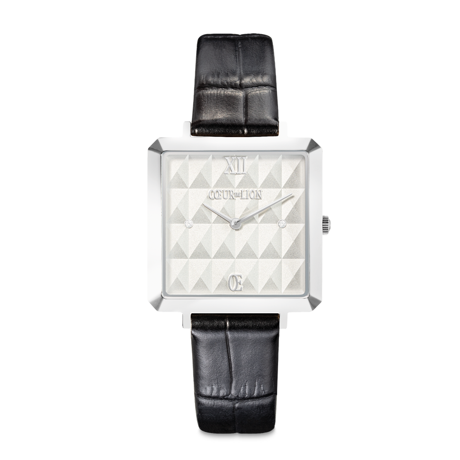 Set Regalo Orologio Iconic Cube Spikes Nero & Bracciale Princess Shape Mix Nero-Bianco