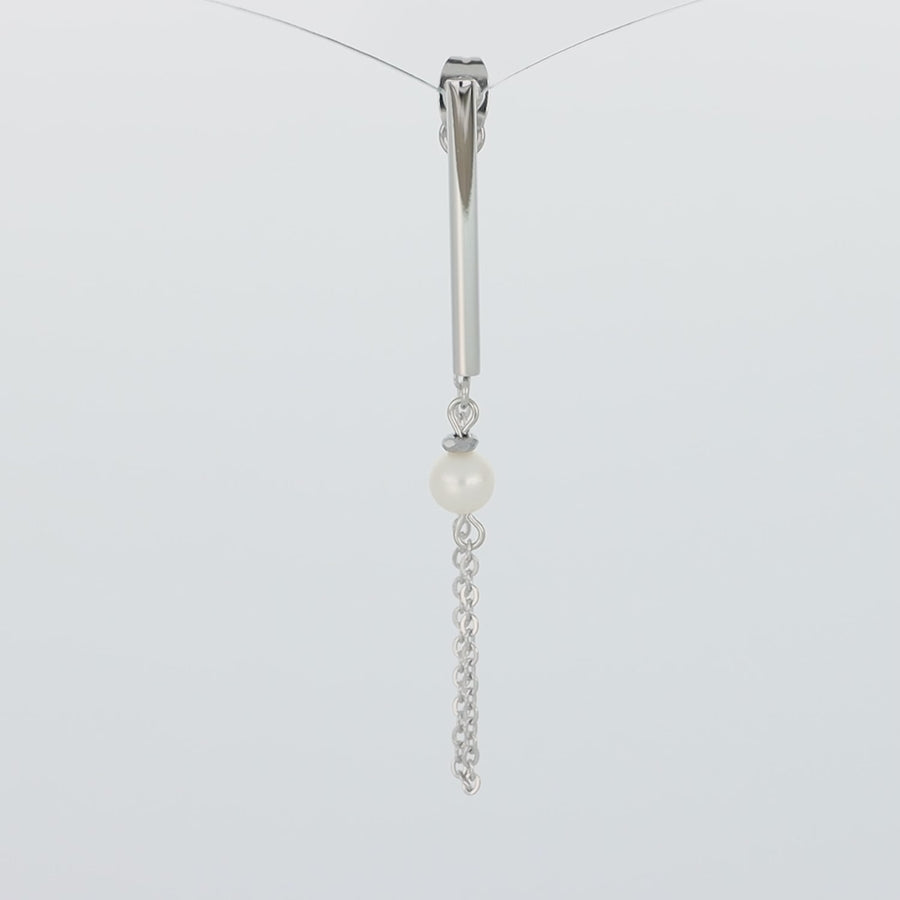 Orecchini Solitaire argento con perla d'acqua dolce