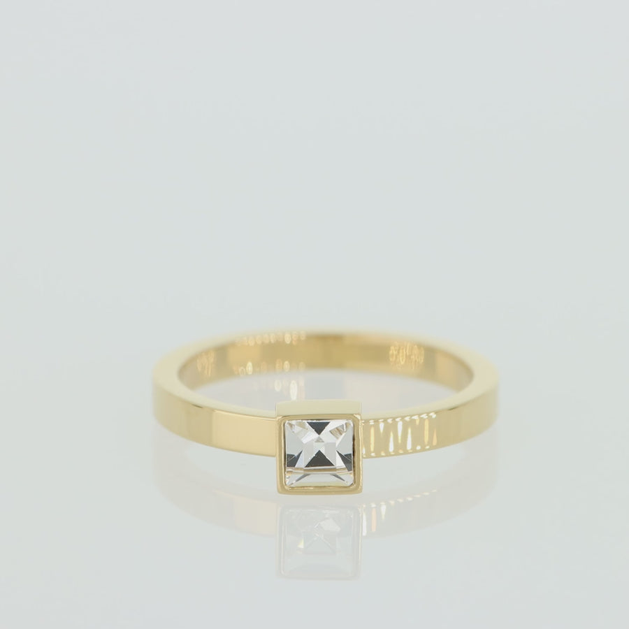 Brilliant Square small anello oro cristallo