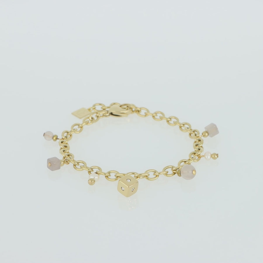 Bracciale boho bianco-oro con perle d'acqua dolce