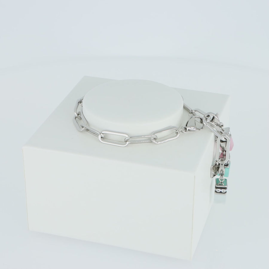 Bracciale Happy Iconic Cube Charms argento-pastello