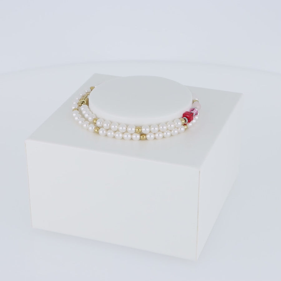 Bracciale Princess Pearls Wrap oro rosso